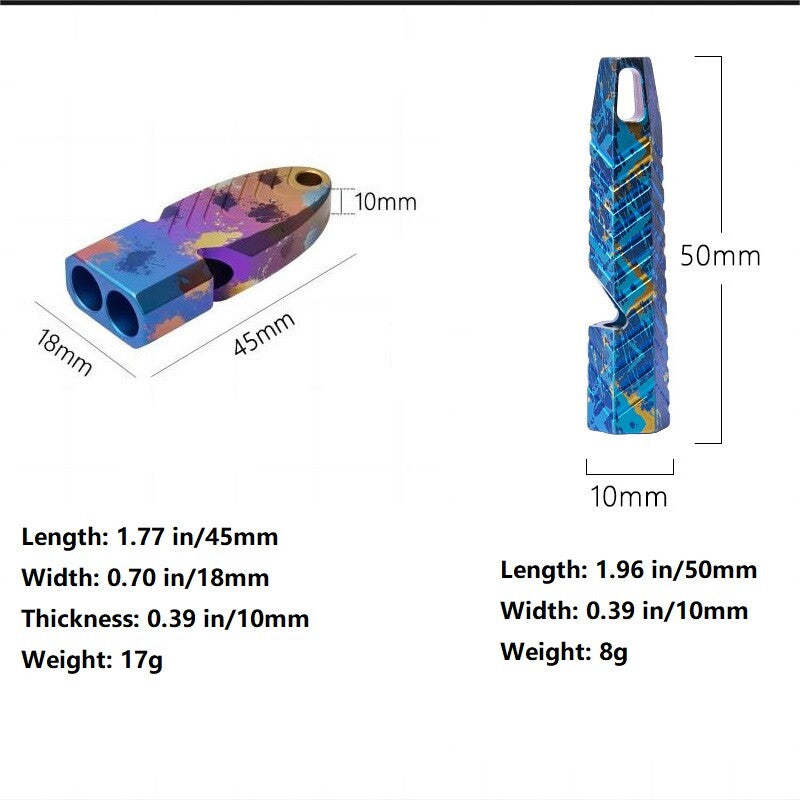 Titanium Emergency Whistle EDC Safety Survival Whistle Outdoor Pet Training Gift 07FC0E-D4 - KOEEK