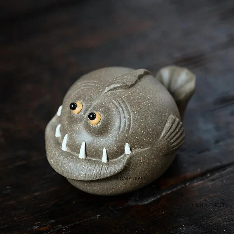 Creative Shark Model Statue Decoration Yixing Purple Clay Tea Pet Crafts 07FC0E-D4 - KOEEK