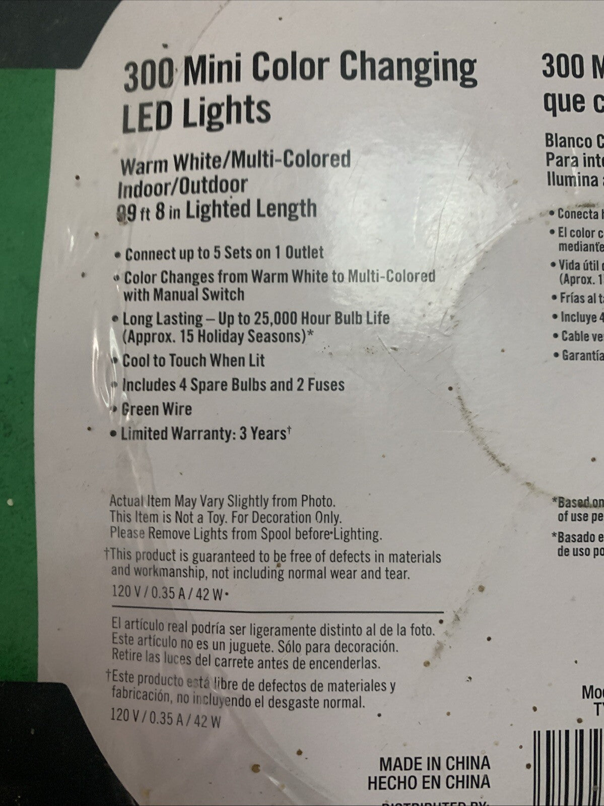 HOME ACCENTS 300 COLOR CHANGING WHITE MULTICOLOR LED 2X BRIGHT STRING LIGHTS WHITE - KOEEK