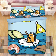 Gudetama Bedding Bed Sheet Duvet Cover Pillowcase Cute Anime Bedding Set 3/4 PCS 07FC0E-D4 - KOEEK