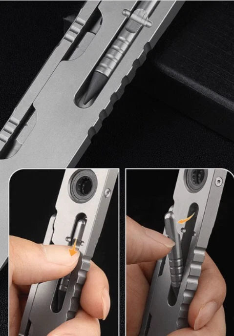 Hot Titanium Alloy Pocket Pry Bar Crowbar Opener Outdoor Camping Multi EDC Tools 07FC0E-D4 - KOEEK