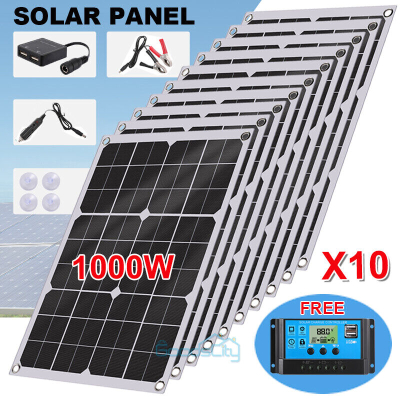 ny 100W 400W 800W 1000W Watt 12v Monokrystallinsk solcellepanel 12BB celle for hjemmebobil