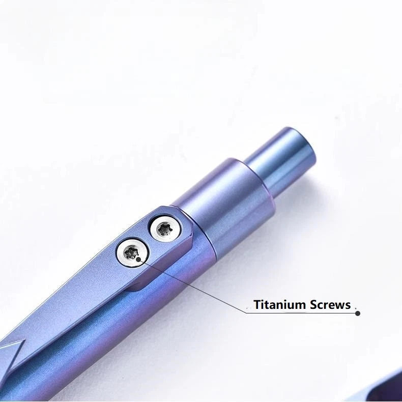 Titanium Alloy Ballpoint Pen EDC Pocket Signature Writing Pen Business Office 07FC0E-D4 - KOEEK