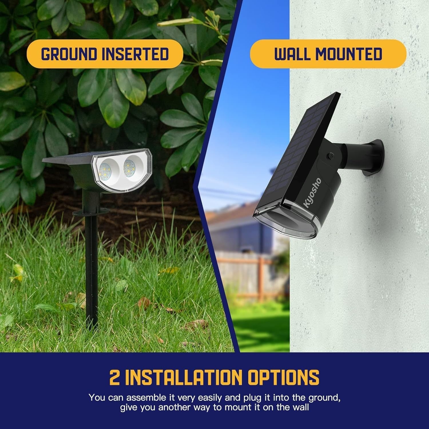 2 Pack Halloween Lights Christmas Outdoor Solar Color Spot 9 Lighting Modes 38 07FC0E-D4 - KOEEK