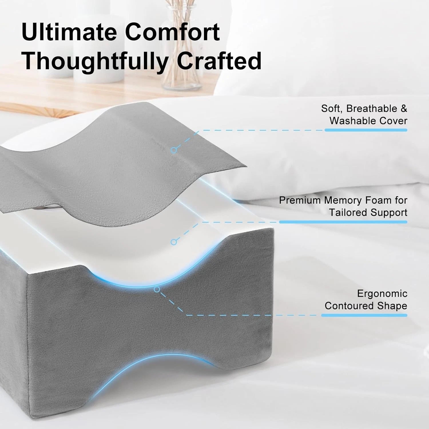 Kneepillow for side sleepers leg pillow for sciaticarelieves back and joint pain 07FC0E-D4 - KOEEK
