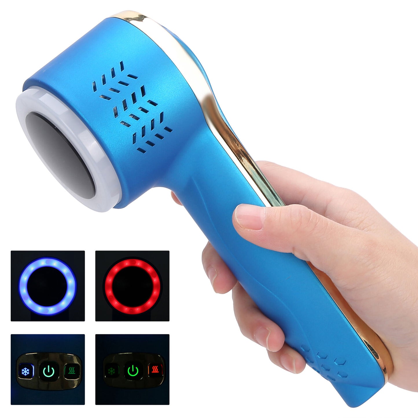 ny 5‑55℃ Hot Cold Face Hammer Red Blue Light Face Whitening Care Machine Blue