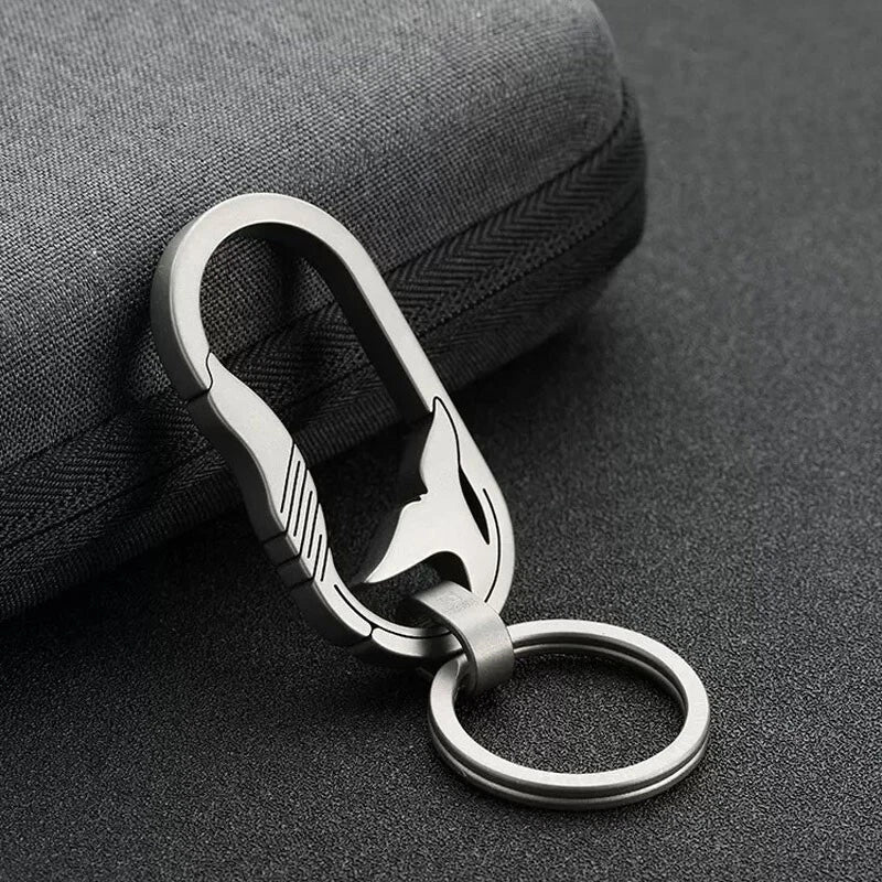 Titanium keychain Carabiner Car Waist Hanging Key Ring Backpack Buckle EDC Tool 07FC0E-D4 - KOEEK
