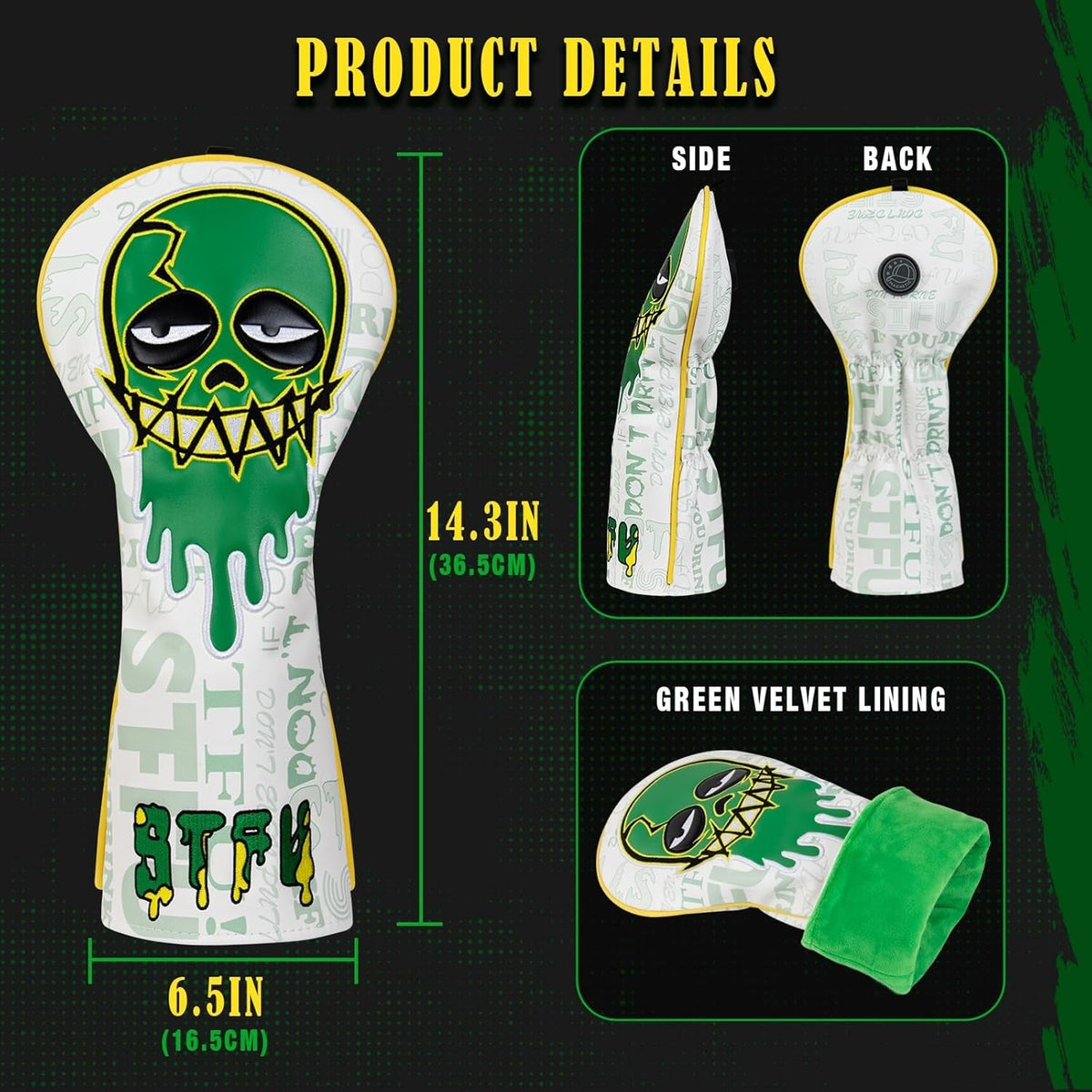 new Big Crazy Golf Club Covers, Covers Funny, Driver Hybrid Green BIG CRAZY - KOEEK
