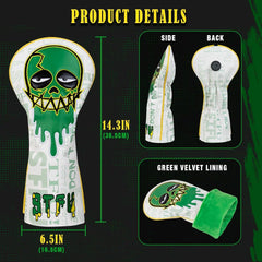 new Big Crazy Golf Club Covers, Covers Funny, Driver Hybrid Green BIG CRAZY - KOEEK