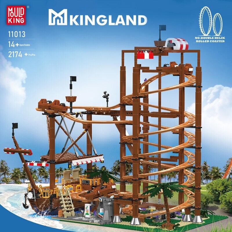 new Mould King 11013 Pirate Ship Roller Coaster Building Block Kid RC Toy 2174Pcs MOULD KING - KOEEK