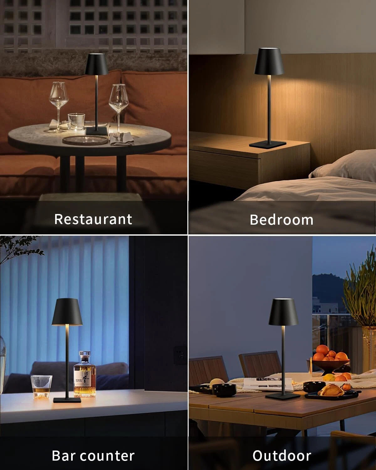 2 Pack Cordless Table Lamp,Portable LED Desk Lamp, 5000mAh Battery Operated 07FC0E-D4 - KOEEK
