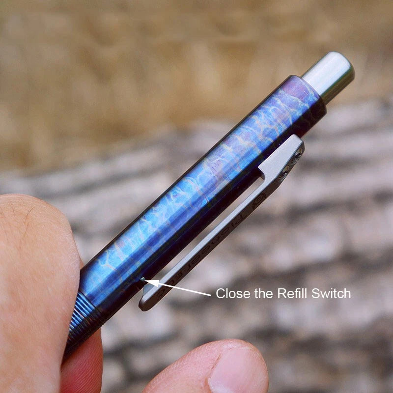 Titanium Alloy Flame Roasted Pocket Signature Ball Pen Outdoor Record EDC Pen 07FC0E-D4 - KOEEK