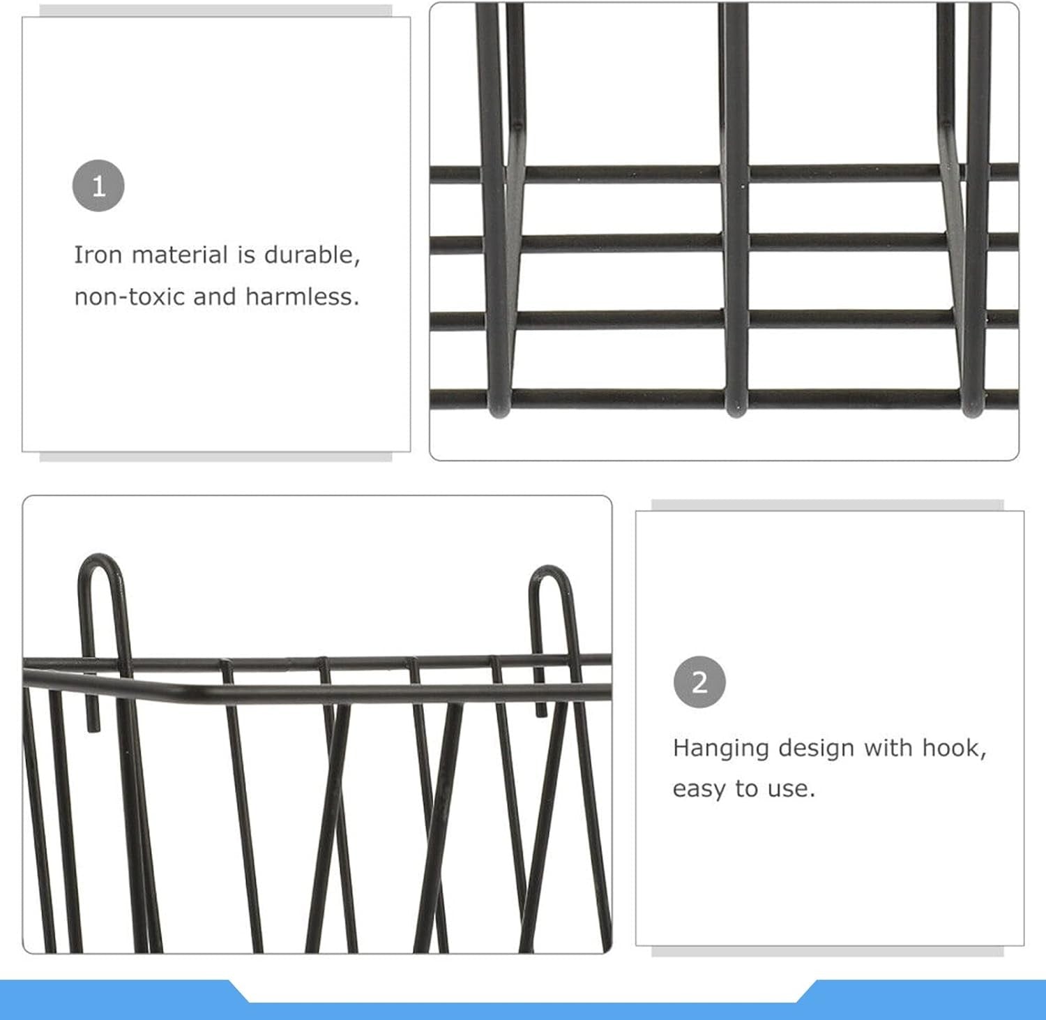 new Hay Feeder for Rabbit, Guinea Pig, Bunny, Chinchilla, Heavy-Duty Metal Black 07FC0E-D4 - KOEEK