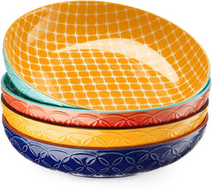 Pasta Bowl, 35 oz. Large Salad Bowl, Porcelain Dinner Plate Bowl Set of 4 07FC0E-D4 - KOEEK