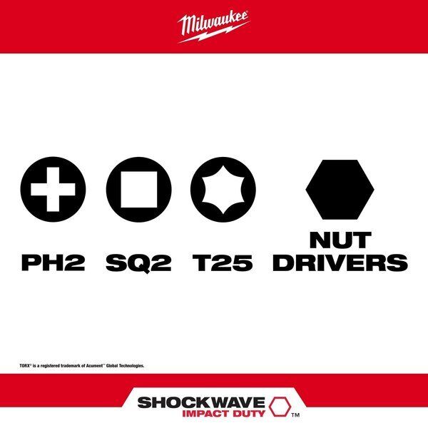 nyt Milwaukee Tool 48-32-4513 Shockwave Impact Duty Expand-sæt - 10 stk.