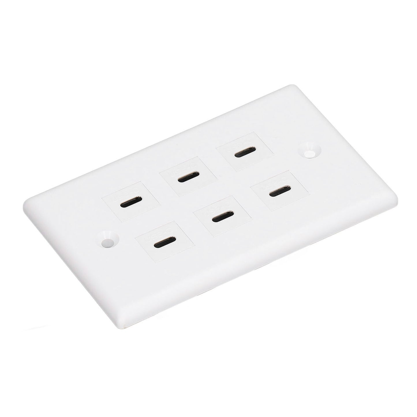 new 6 Port USB Type C Outlet Plug White USB Wall Plate With 6 Port USB C Socket koeek - KOEEK