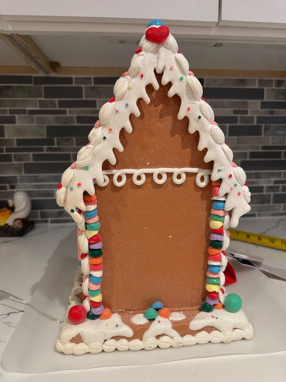 Christmas Gingerbread Candy House 13” Light Up Clay Dough CANDY - KOEEK