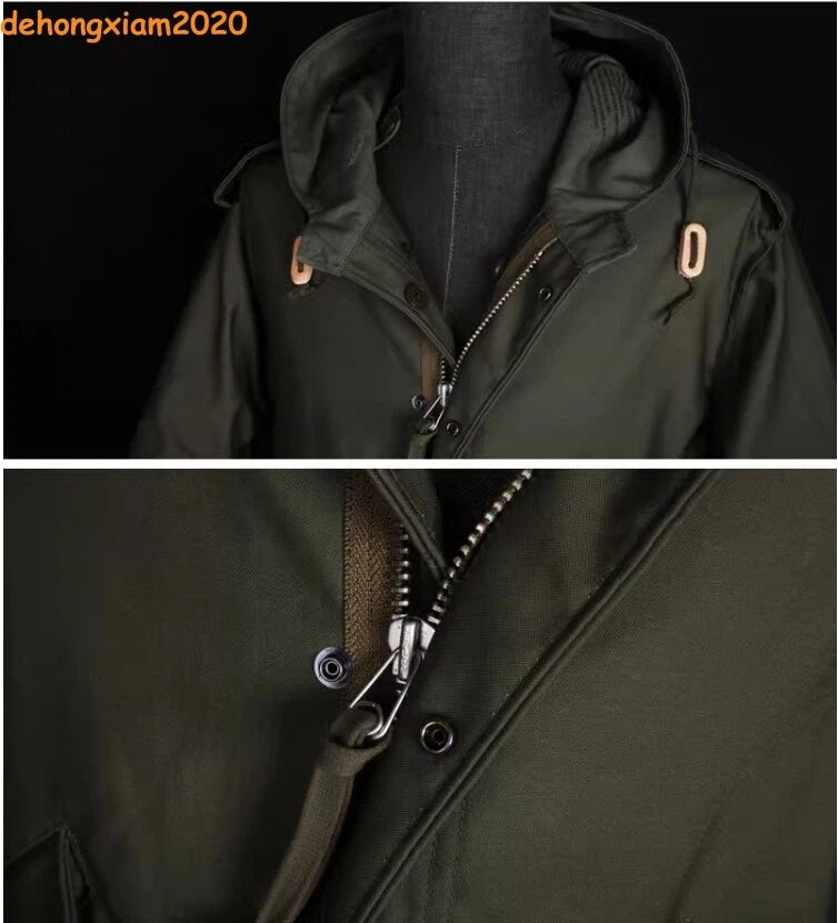 WW2 U.S. Army M1951 Fishtail Trench Men M51 Vintage Military Replica Coat Jacket 07FC0E-D4 - KOEEK