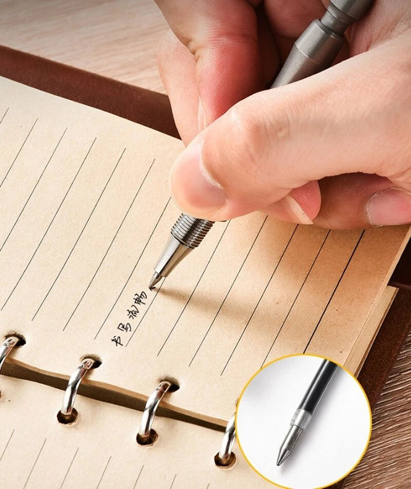 Mini Titanium Alloy Ballpoint Pen Signature Writing Pen Business Office EDC Gift 07FC0E-D4 - KOEEK