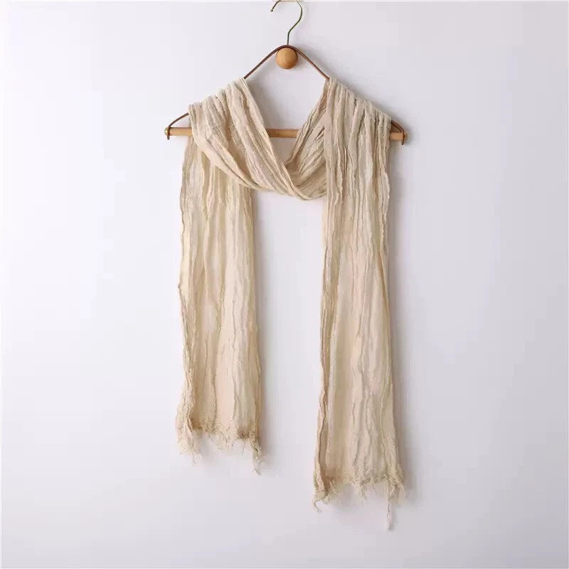 Unisex Linen Cotton Soft Breathable Scarf Casual Plain Color Shawl Neckercheif 07FC0E-D4 - KOEEK