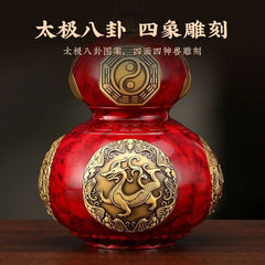 Brass Bagua Gourd Figurine With Lid Feng Shui Home Decor Housewarming Gift 07FC0E-D4 - KOEEK
