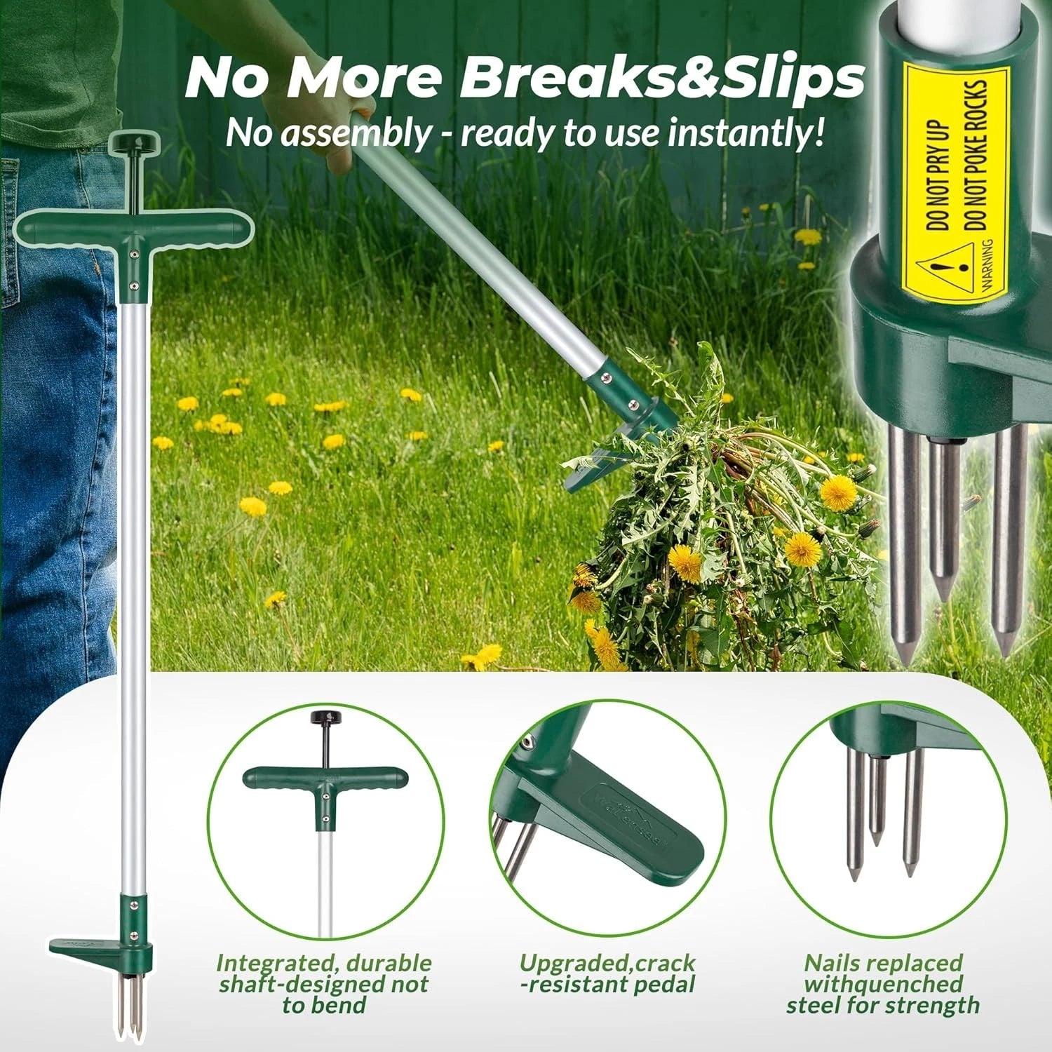 Walensee Weed Puller, Stand Up Weeder Hand Tool, Long Handle Garden Weeding Tool 07FC0E-D4 - KOEEK