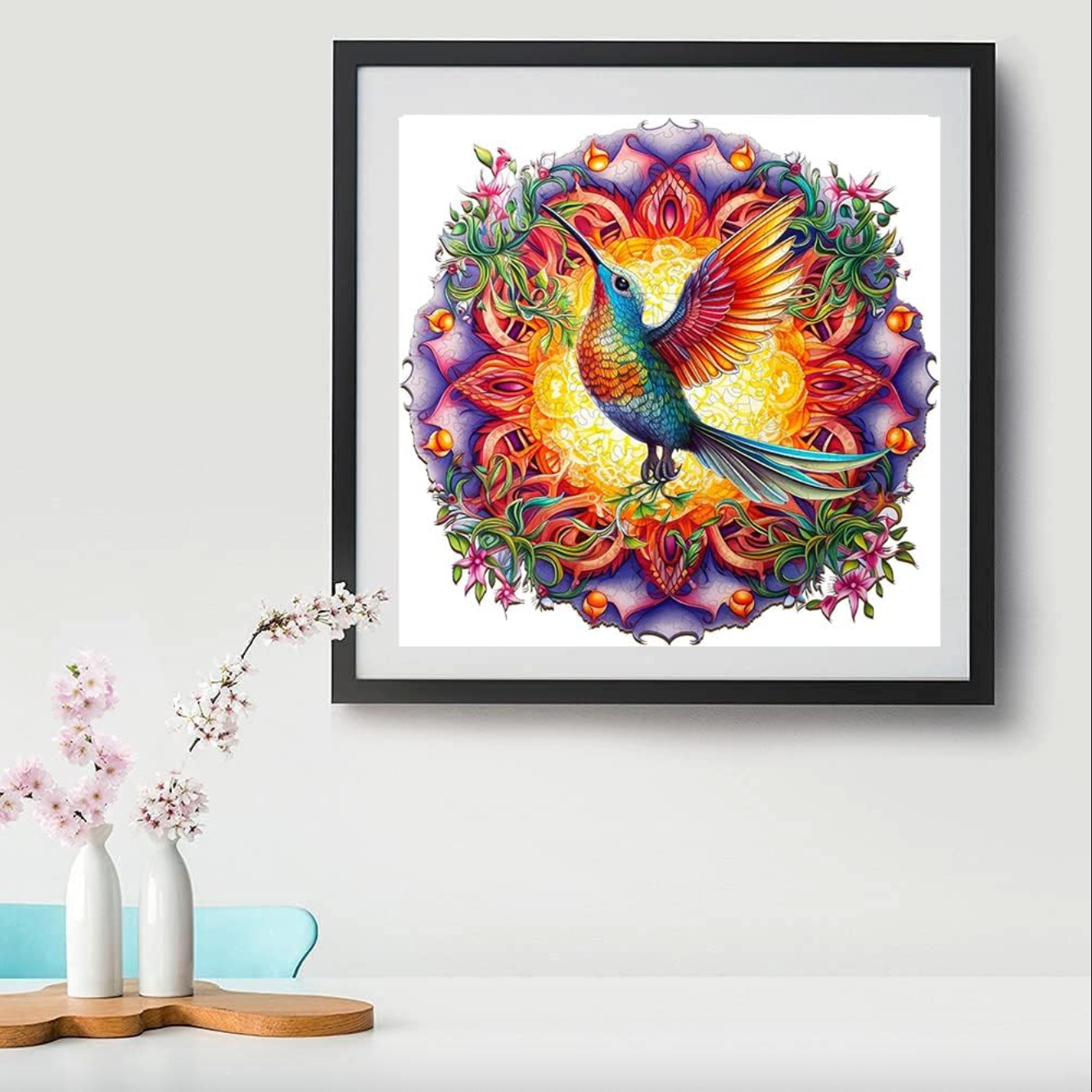 nye diamantmalesett for voksne, Mandala Hummingbird 5D diamantkunstsett for Ki