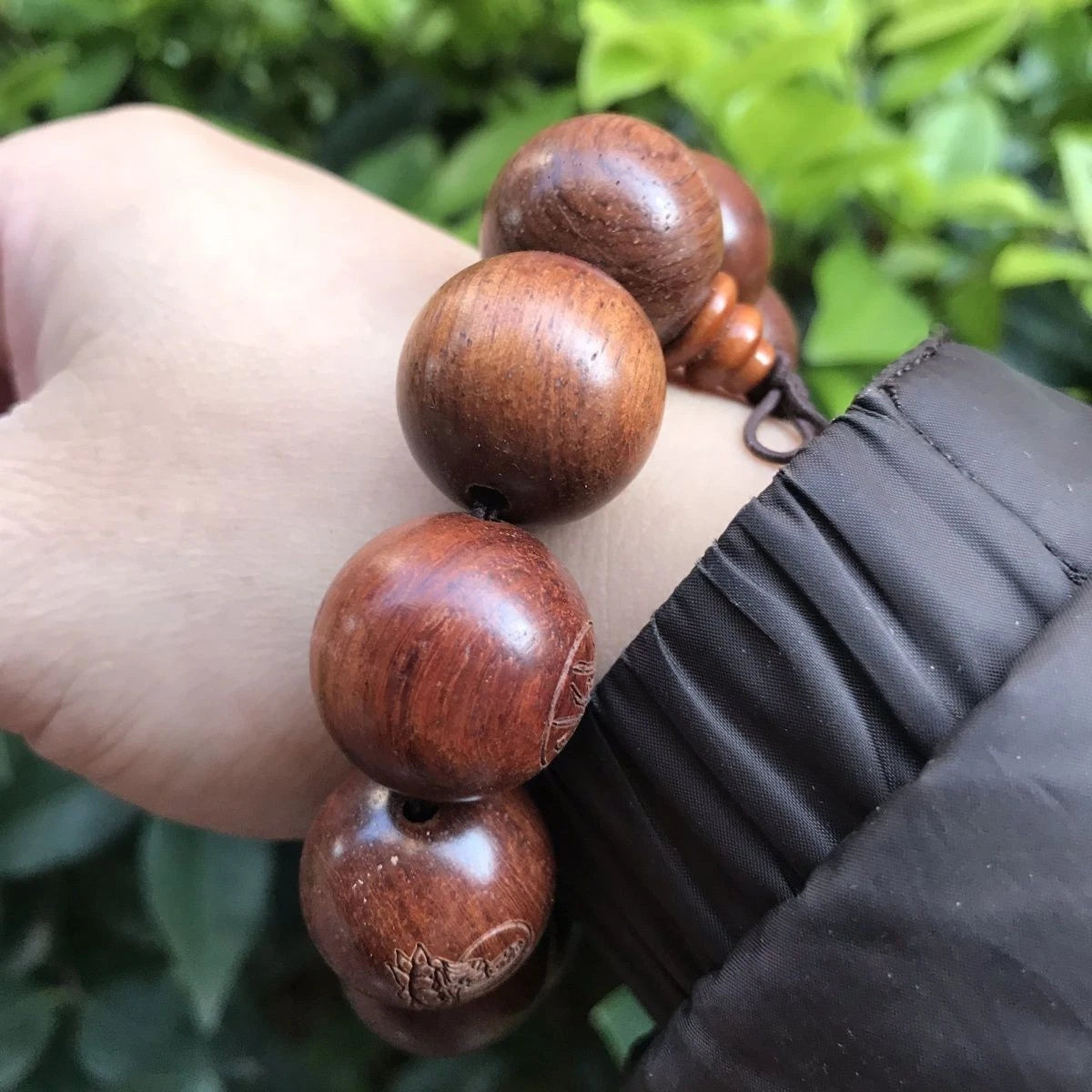 20mm*12 Natural Wood Buddhist Prayer Beads Guanyin Bracelet Men Woman  Gift 07FC0E-D4 - KOEEK