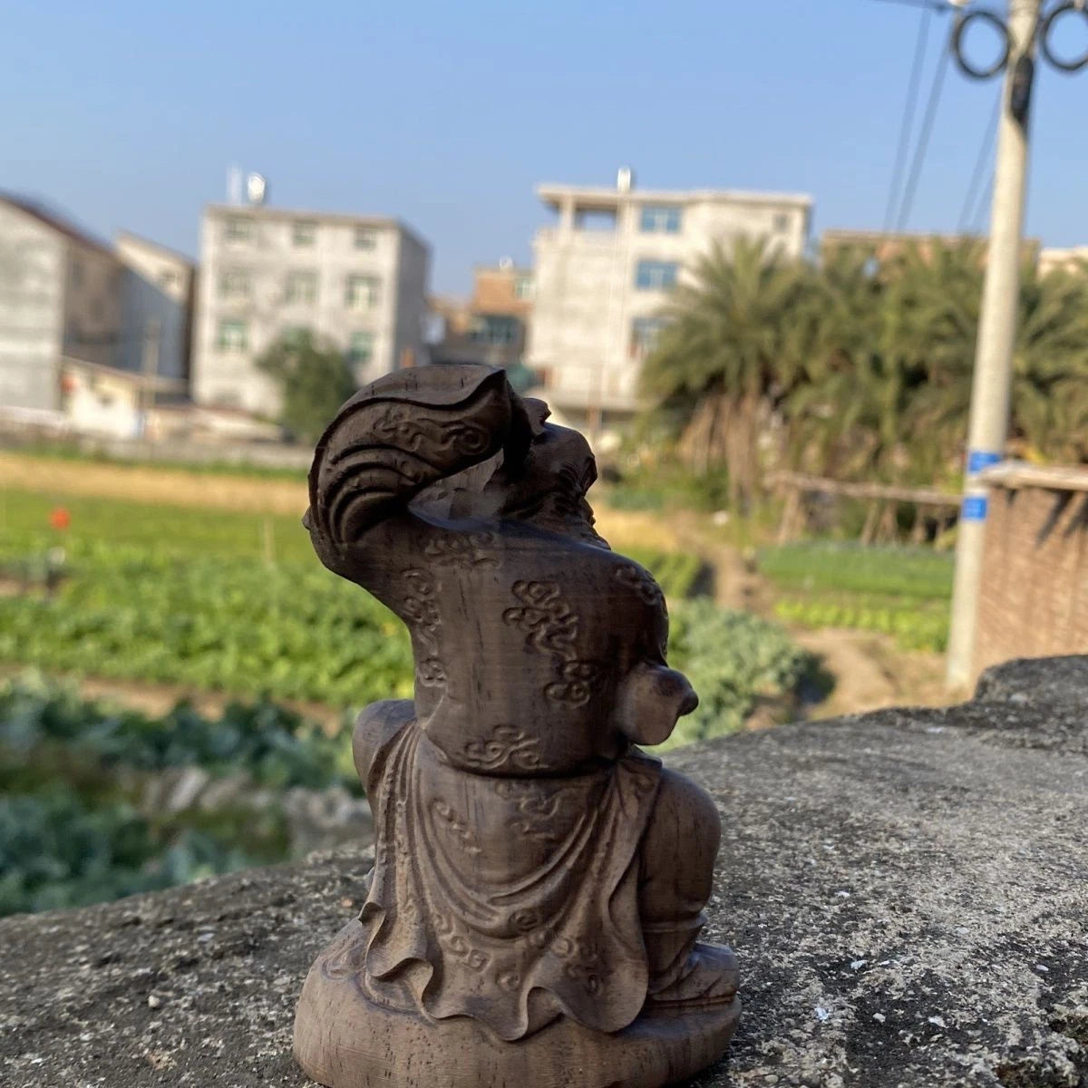 10*6cm White Kyara Agarwood Zhong Kui Figurine Wood Carving Feng Shui Home Decor 07FC0E-D4 - KOEEK