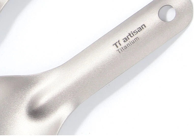 Titanium Spoon Spork Portable Ultralight Short Handle Camping Outdoor Tableware 07FC0E-D4 - KOEEK