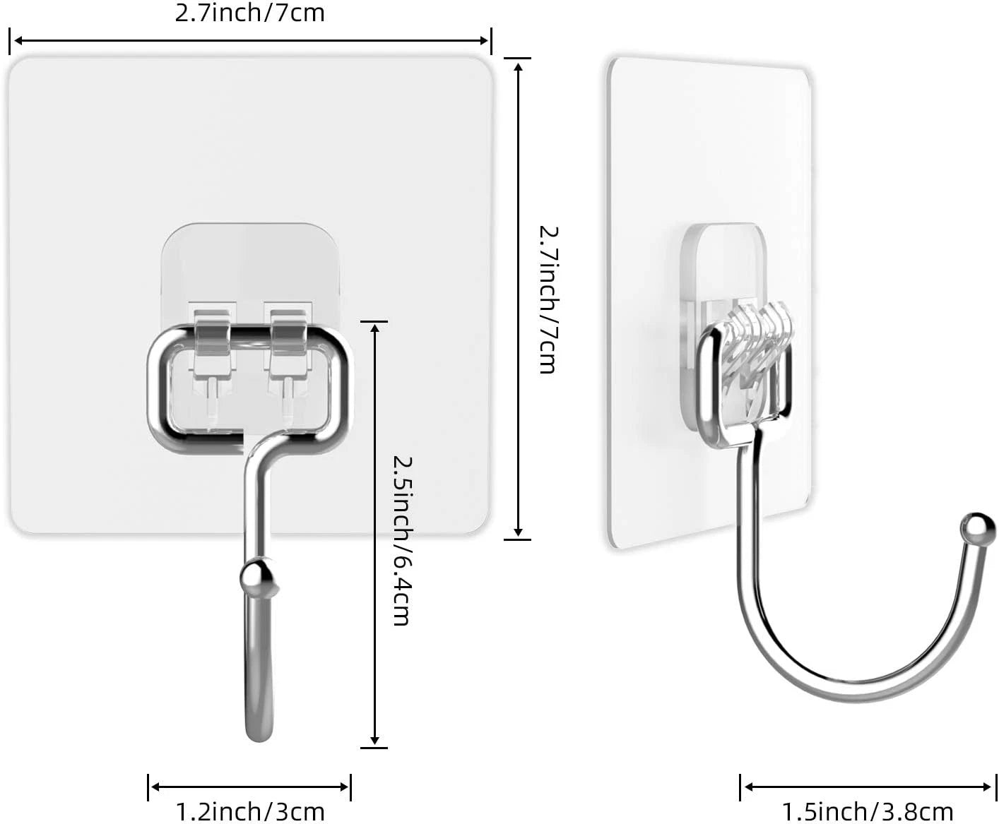 Large Adhesive Hooks for Hanging Heavy-Duty 44Ib(Max) 20 Packs, Wall Hangers 07FC0E-D4 - KOEEK