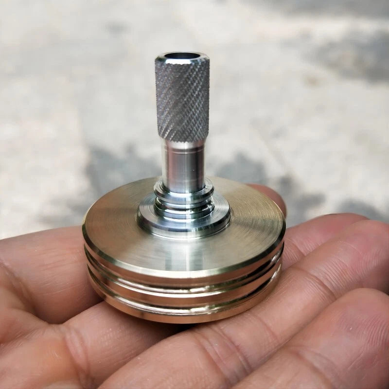 Spinning Top Brass Collar Aluminum Stem Gyroscope Desktop Fidget Toy EDC Gift 07FC0E-D4 - KOEEK