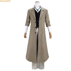 Bungo Stray Dogs Dazai Osamu Costume Men Shirt Windbreak Halloween Cosplay Suit 07FC0E-D4 - KOEEK