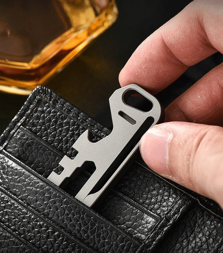 Titanium Crowbar Pry Bar Wrench Spanner Bottle Opener clip Quality EDC Tool 07FC0E-D4 - KOEEK