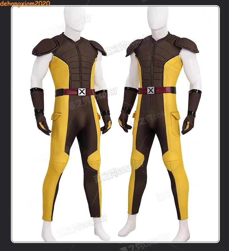 Deadpool & Wolverine Wolverine Cosplay Costume Men Brown Ver. Halloween Jumpsuit 07FC0E-D4 - KOEEK