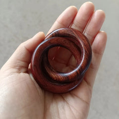 1Pc Chinese Thunderstrike Jujube Wood Qiankun Circle Pendant Taoism Necklace 07FC0E-D4 - KOEEK