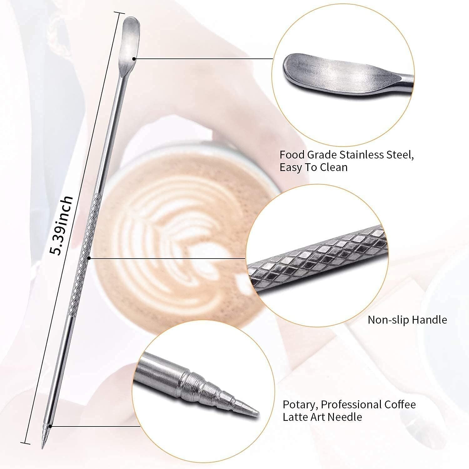 new Milk Frothing Pitchers 20 oz, Stainless Steel Espresso Steaming 20oz, Silver