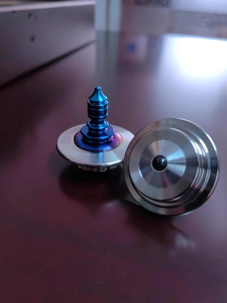 Titanium Spinning Top Finger Spinner Ceramic Bead Fidget Stainless Steel EDC Toy 07FC0E-D4 - KOEEK