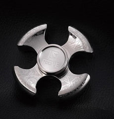 FEGVE Baked blue Aerolite Titanium EDC Four-Hand quadrangle Fidget Spinner Toy 07FC0E-D4 - KOEEK