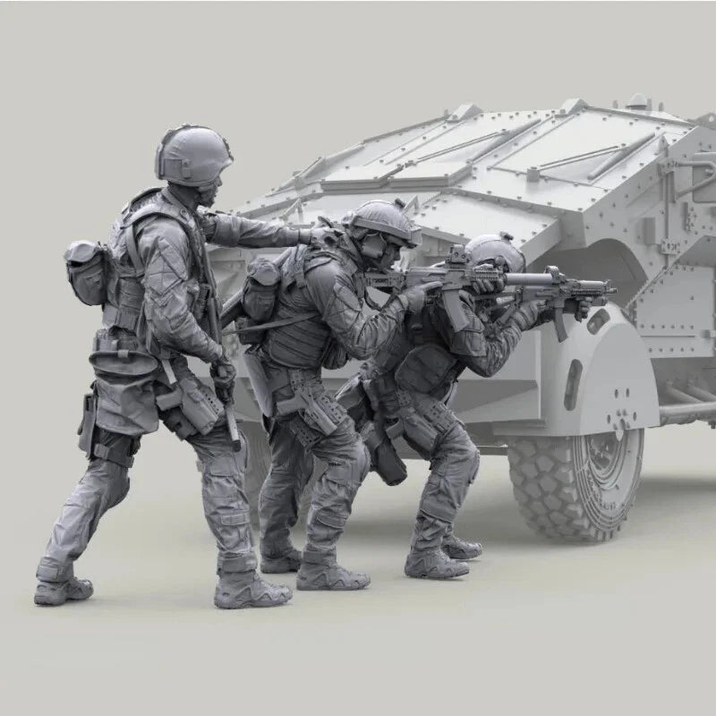 1/35 Resin Model Kit Modern Military Soldiers 3 Figures Unassembled Unpainted 07FC0E-D4 - KOEEK
