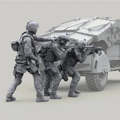 1/35 Resin Model Kit Modern Military Soldiers 3 Figures Unassembled Unpainted 07FC0E-D4 - KOEEK