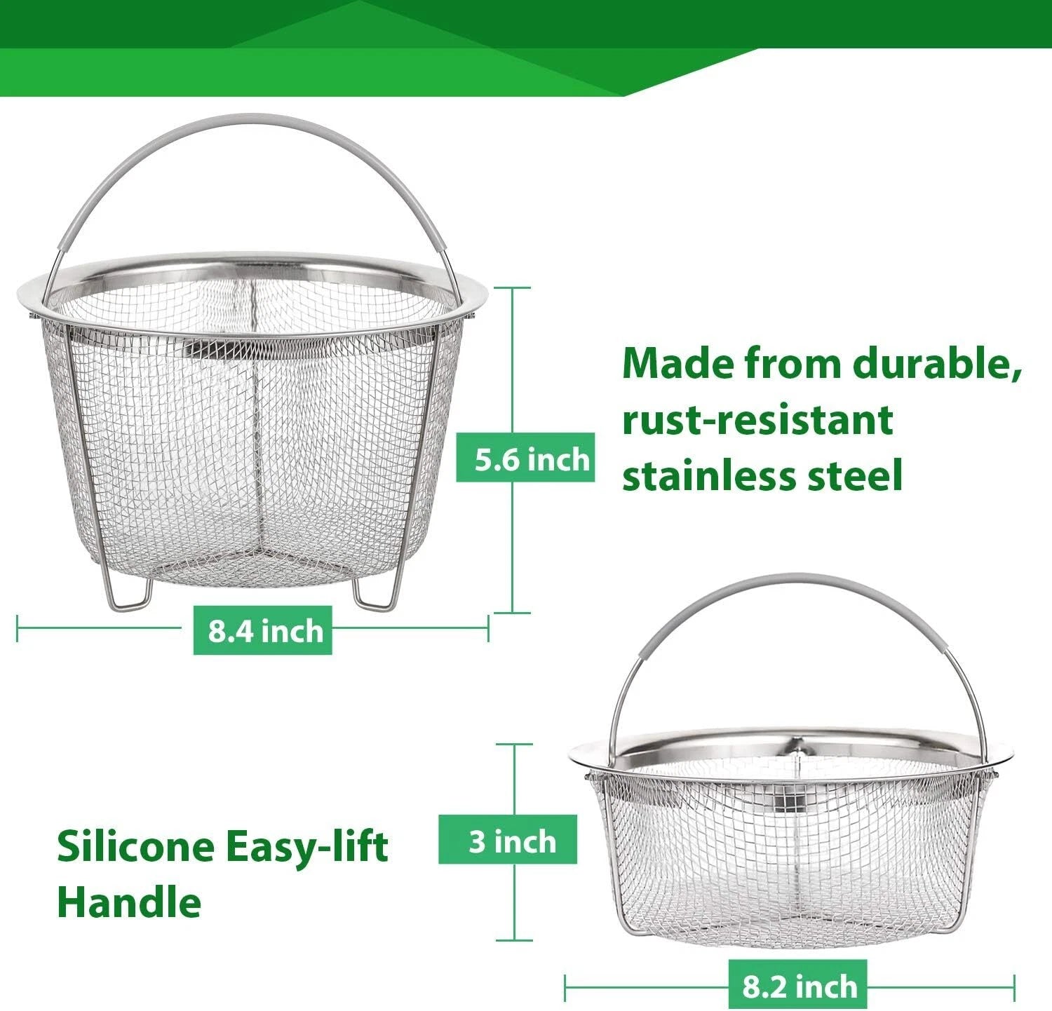 Steamer Basket for Instant Pot Accessories 6 qt or 8 quart - 2 Tier Stackable 07FC0E-D4 - KOEEK