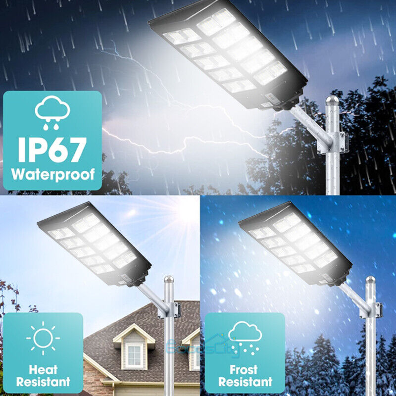 ny kommerciel LED Solar Street Flood Light Udendørs Dusk To Dawn Big Road Væglampe