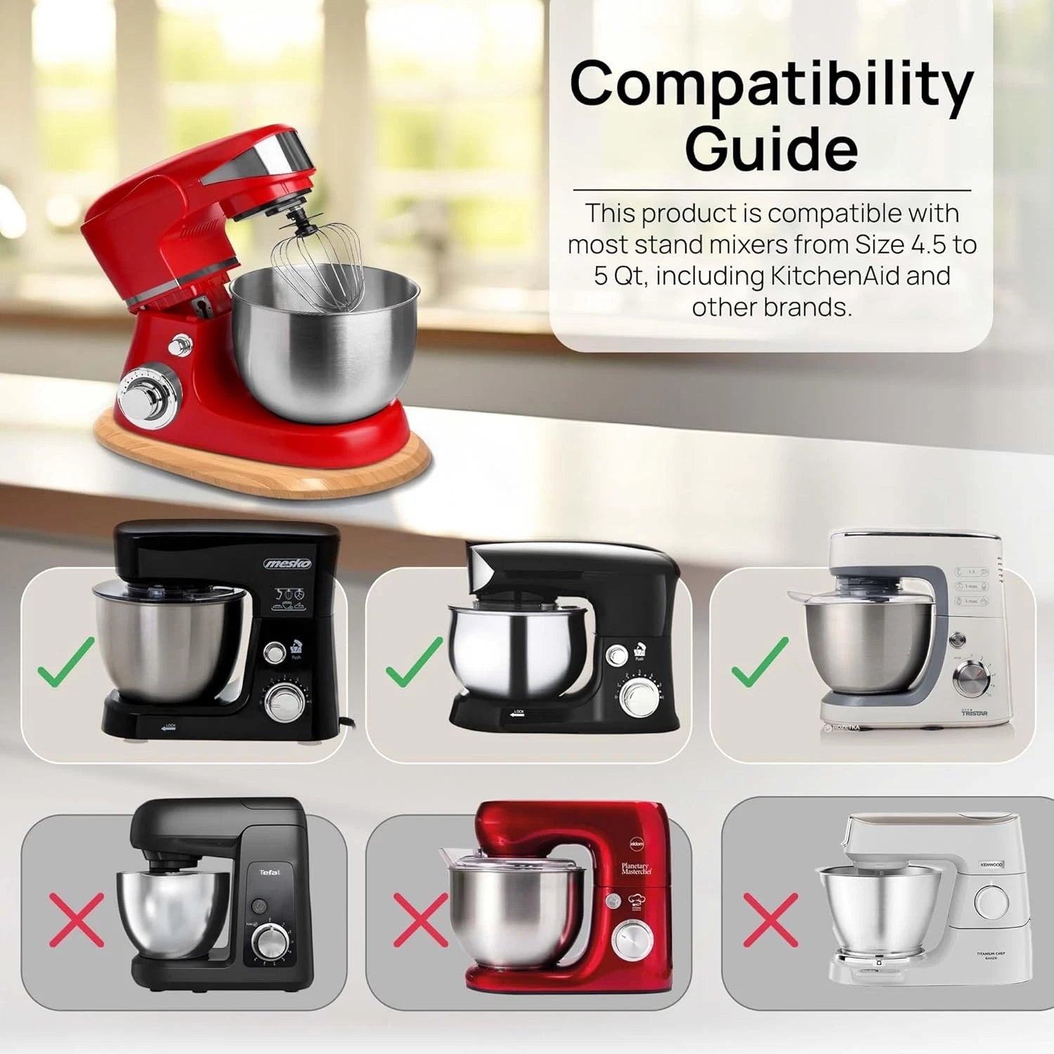 Sliding tray - suitable for 4.5-liter KitchenAid stand mixer 07FC0E-D4 - KOEEK
