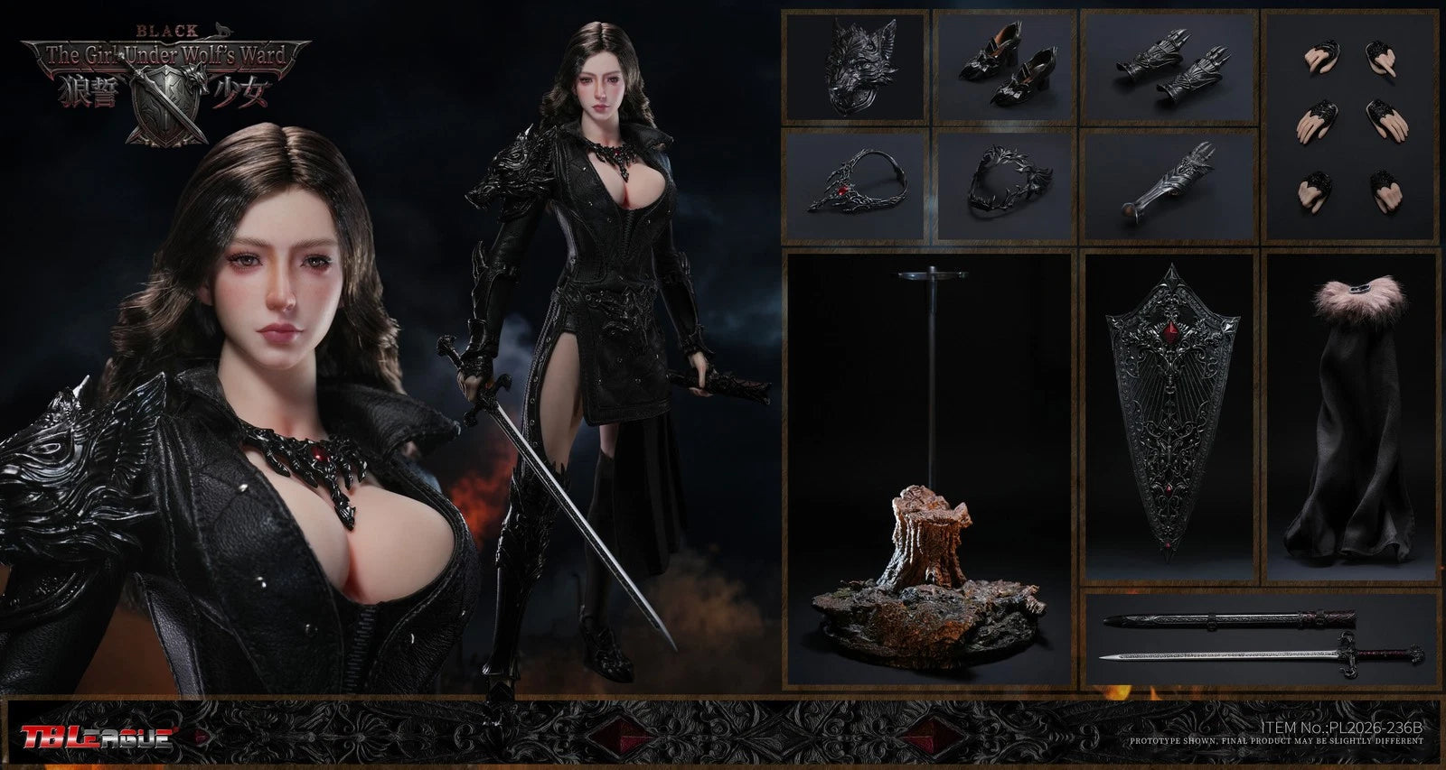 TBLeague PL2026‑236B 1/6 Eleanor Black Outfit Pale Skin Female Action Figure TBLEAGUE - KOEEK