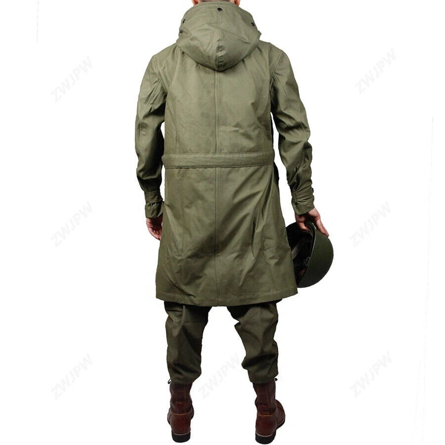 Military US Army M47 Jacket Trench Coat Mens Spring Fall Zip Hooded Windbreaker 07FC0E-D4 - KOEEK