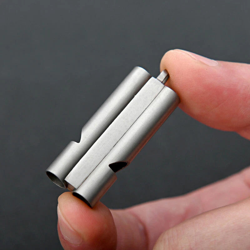 Titanium Keychain Whistle Lanyard Pocket Outdoor Life-saving Camping Tool EDC EDC - KOEEK