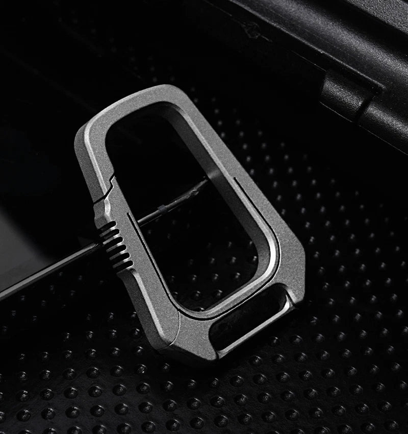 Mini EDC Titanium Alloy Creative Keychain Carabiner Portable Hang Buckle Tool 07FC0E-D4 - KOEEK