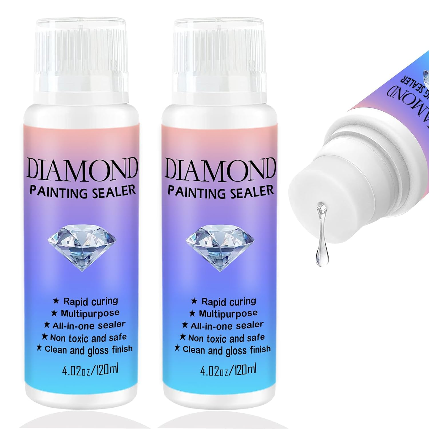 ny 240 ML Diamond Art Painting Sealer med svampehoved, 5D højglans Diamond Art Pa