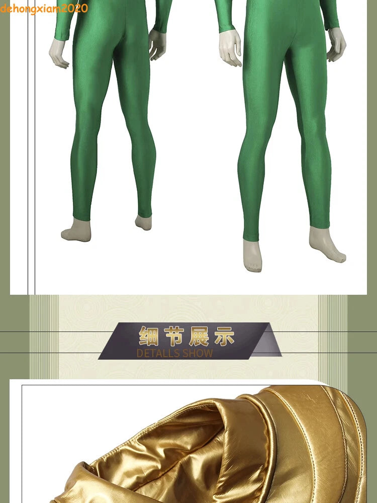 Green Ranger Burai Cosplay Costume Outfit Dino Rangers Tommy Oliver Gold Armor 07FC0E-D4 - KOEEK